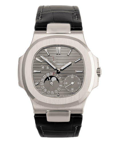 Đồng hồ Patek Philippe Nautilus Power Reserve 5712G trăng sao mặt số màu xám
