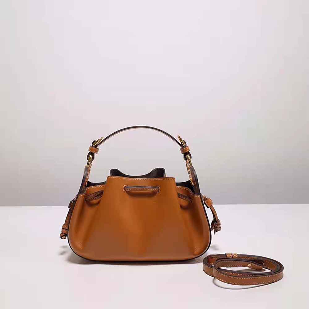 TÚI Fendi Women Pomodorino Brown Leather Mini-Bag