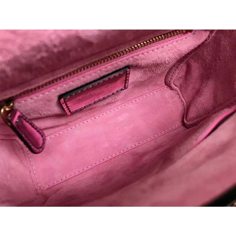 TÚI Dior Mini Lady Dior Bag with Chain Pink Metallic Calfskin