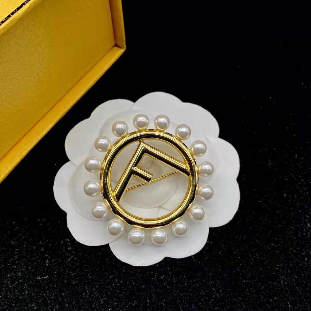 Cài áo Fendi F Is Fendi Brooch Gold Colored Brooch