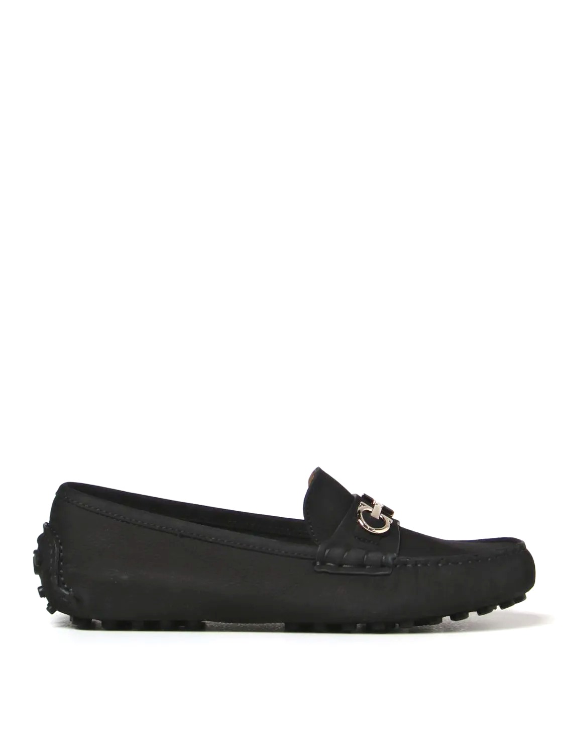 GIÀY SALVATORE FERRAGAMO Black suede loafers shoes