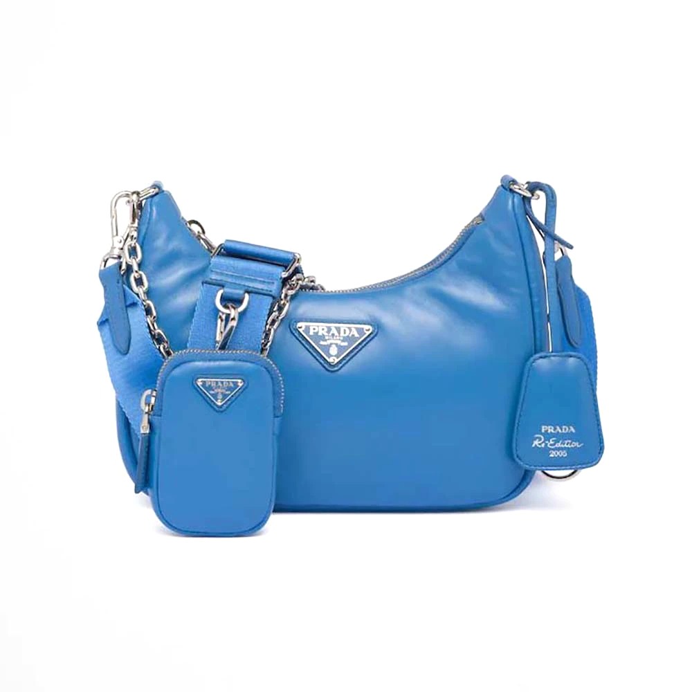 TÚI Prada Women Padded Nappa-Leather Prada Re-Edition 2005 Shoulder Bag-Blue
