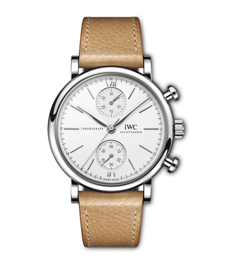 Đồng hồ IWC Stainless Steel Portofino Chronograph mặt số màu xanh trắng