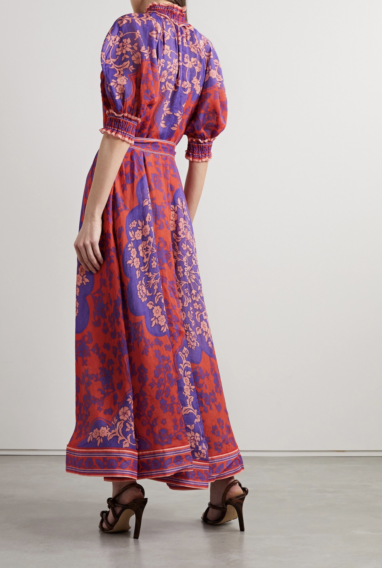 VÁY ZIMMERMANN Flower Red Purple Vintage Dress