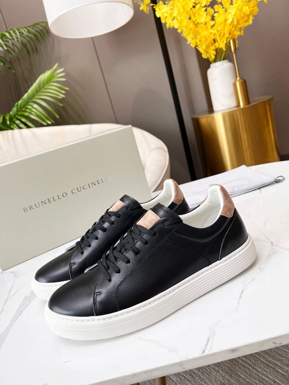 GIÀY BRUNELLO CUCINELLI Leather Black Sneaker shoes