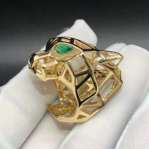 Nhẫn Cartier Panthère de Cartier Tsavorite Garnet mã não vàng hồng 18K