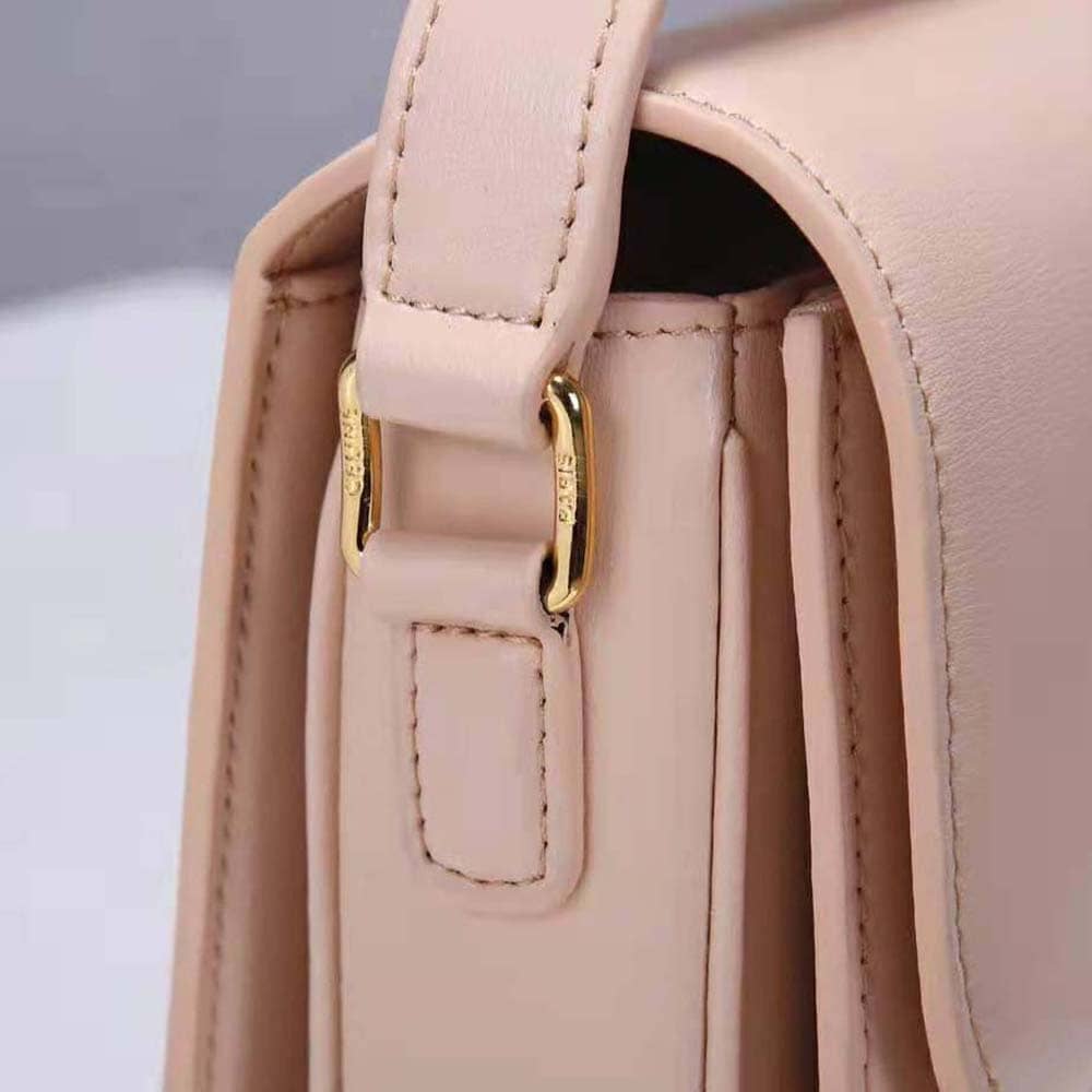 TÚI Celine Women Medium Triomphe Bag in Shiny Calfskin-White