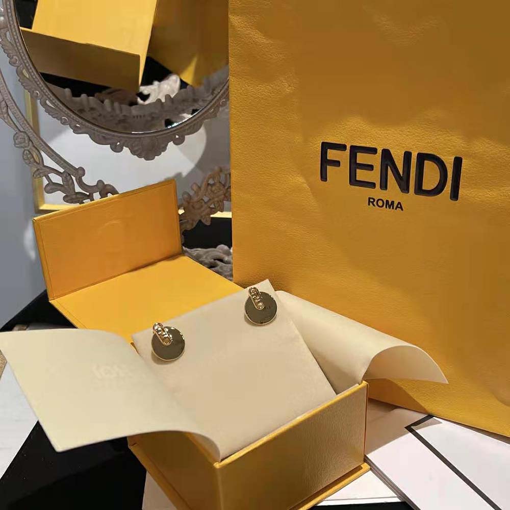 BÔNG TAI Fendi Women O Lock Earrings Gold Colored