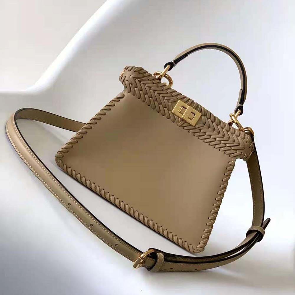 TÚI Fendi Women Peekaboo ISeeU Petite Beige Padded Calfskin Leather Bag