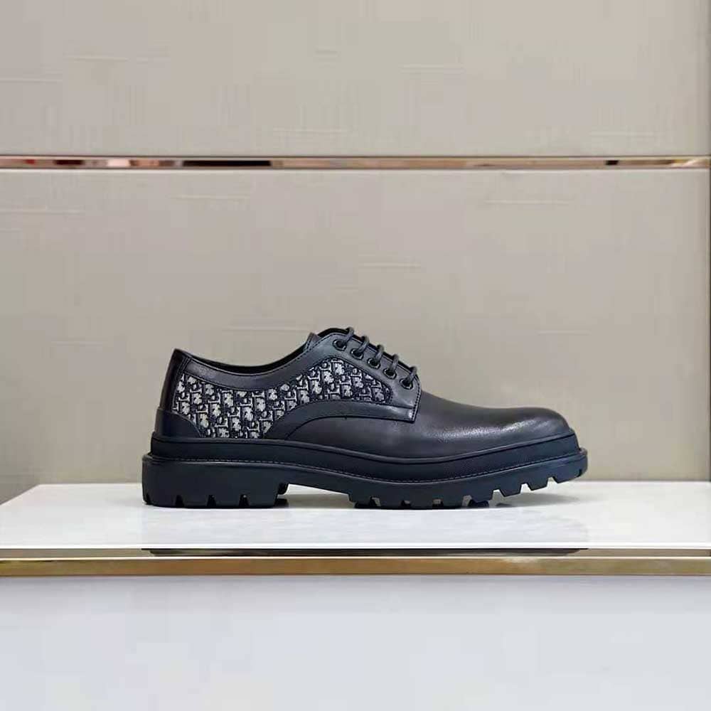 GIÀY DIOR Explorer Derby Da bê đen mịn