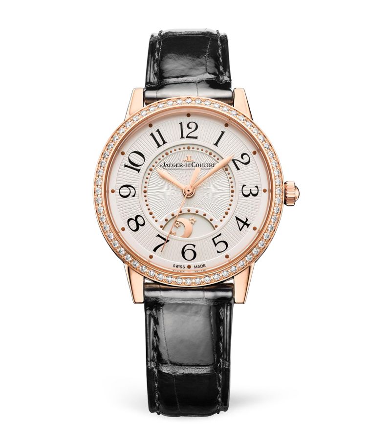 Đồng hồ JAEGER-LECOULTRE Medium Rose Gold and Diamond Rendez-Vous Night & Day 34mm mặt số màu xanh