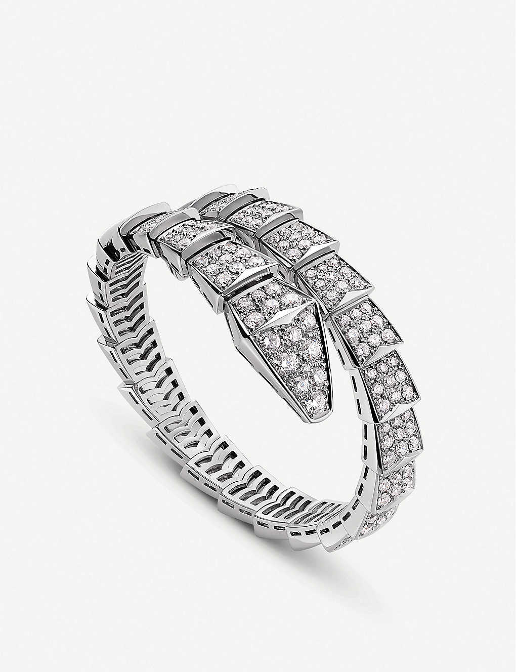 Vòng tay BVLGARI Serpenti 18ct white-gold and diamond bracelet vàng trắng 18K