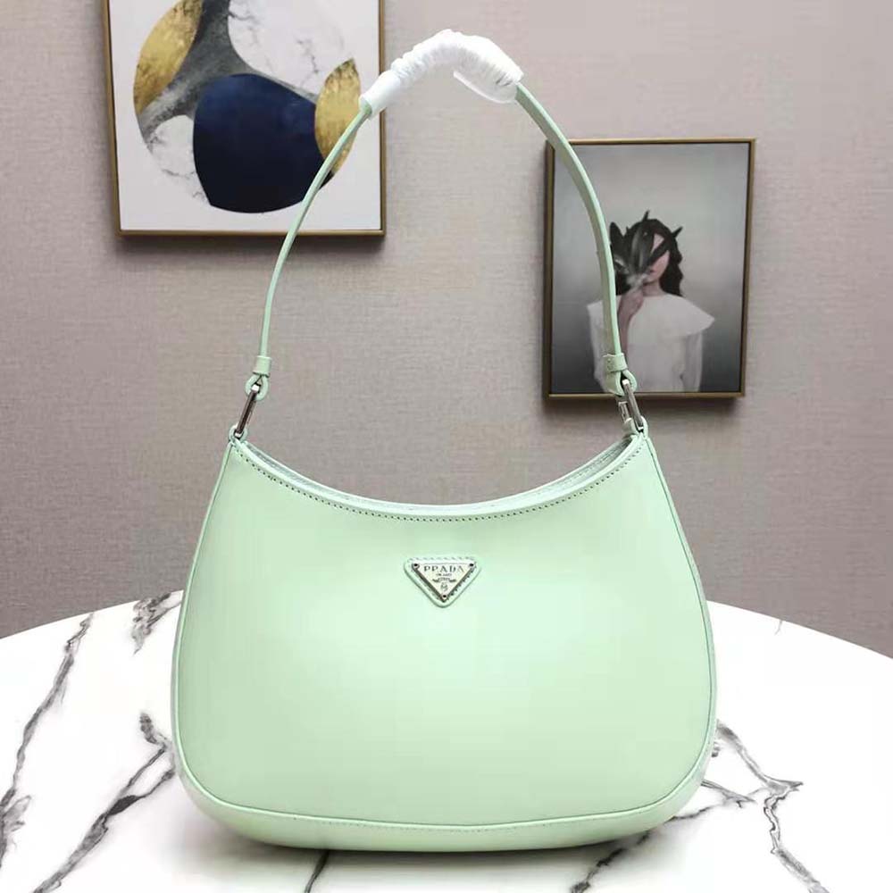 TÚI Prada Cleo Brushed Leather Shoulder Bag-Lime