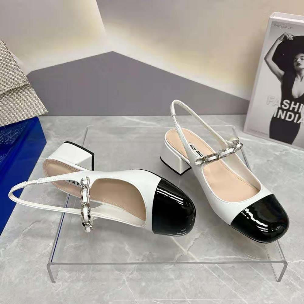 GIÀY Miu Miu Women Naplak Pumps in 35 mm Heel Height-White