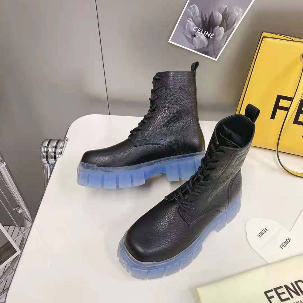 Giày Fendi Women Force Black Leather Ankle Boots