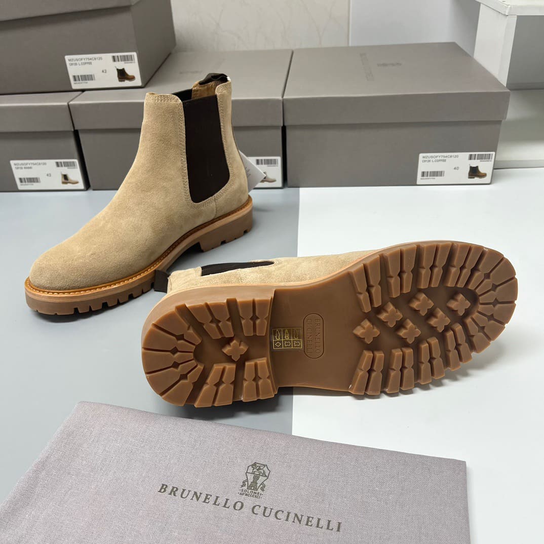 GIÀY BRUNELLO CUCINELLI CHELSEA BOOTS SHOES AAA DA LỘN
