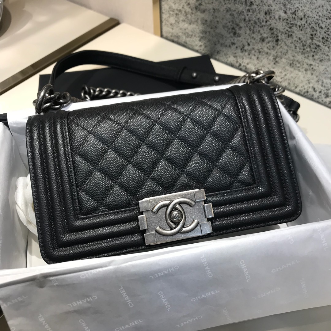 TÚI CHANEL LEBOY CAVIAR SILVER DA HASS 20