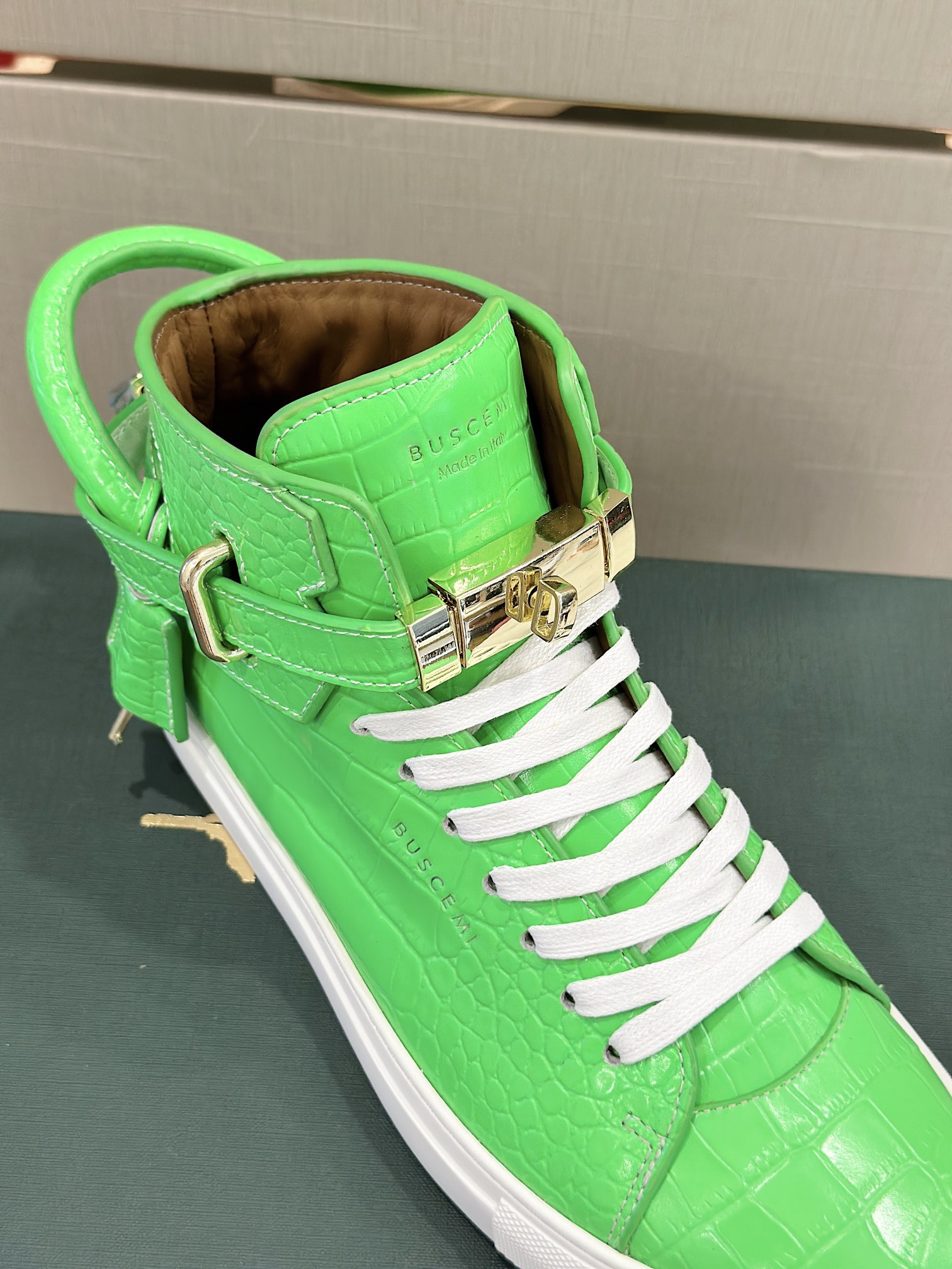 GIÀY BUSCEMI GREEN HIGH TOP SHOES AAA