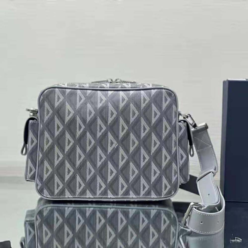 TÚI DIOR Messenger Pouch Dior Gray CD Diamond Canvas and Smooth Calfskin
