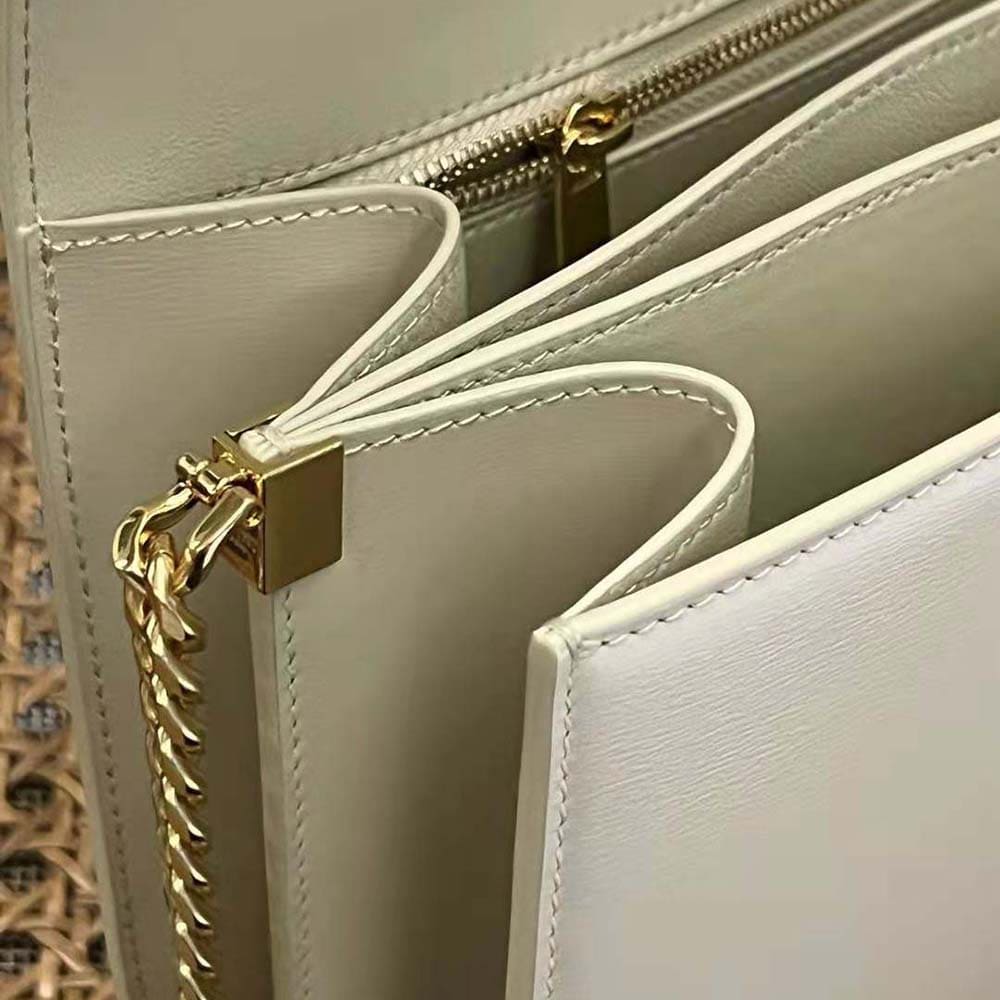 TÚI Celine Women Classique Triomphe Bag in Shiny Calfskin-Beige