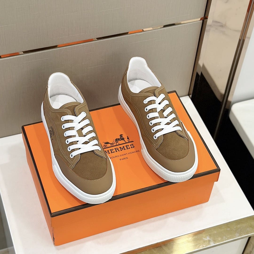 GIÀY HERMES SNEAKER LOW SPORTS BROWN