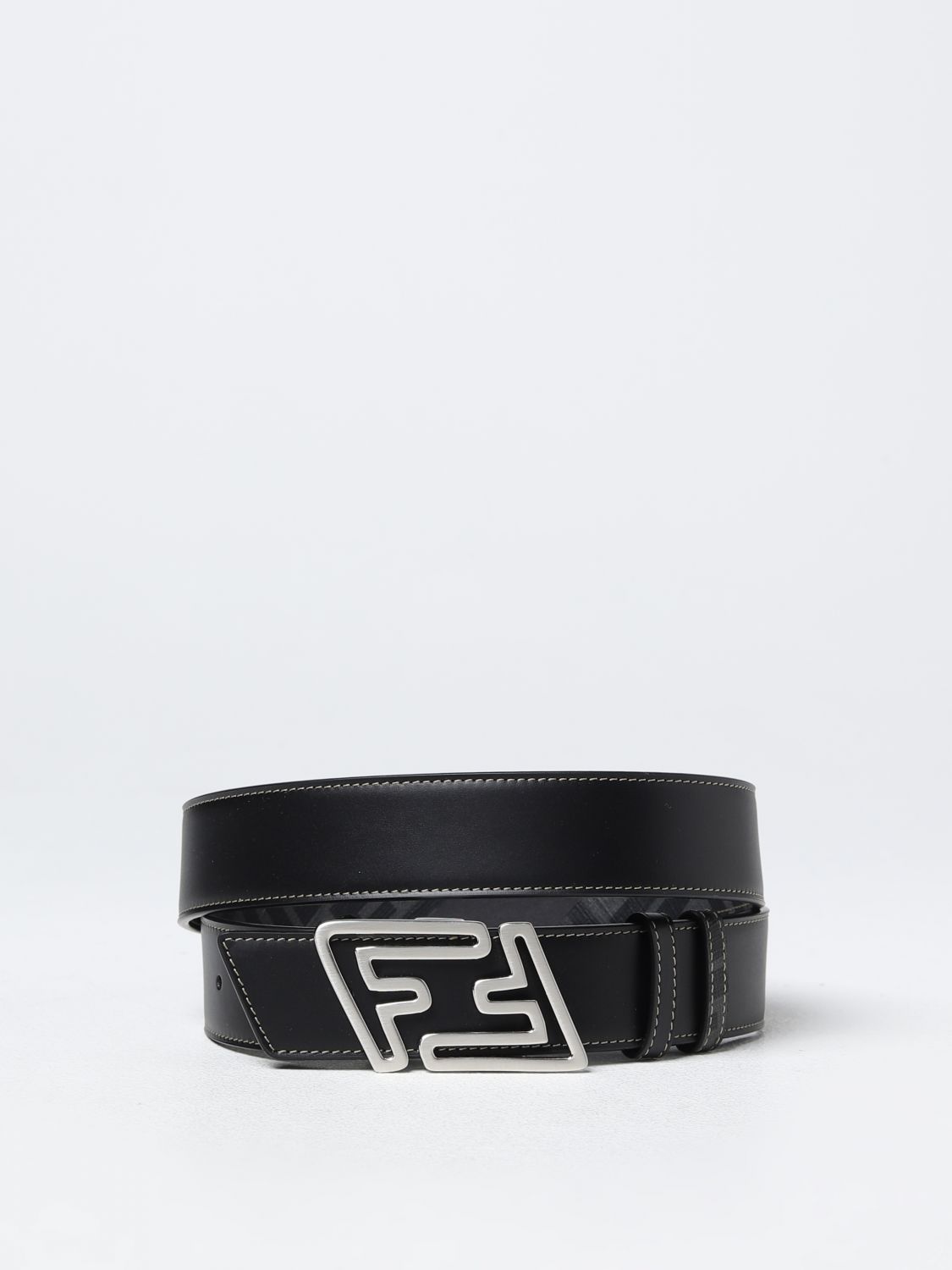 DÂY LƯNG FENDI Faster belt in leather and coated cotton leather