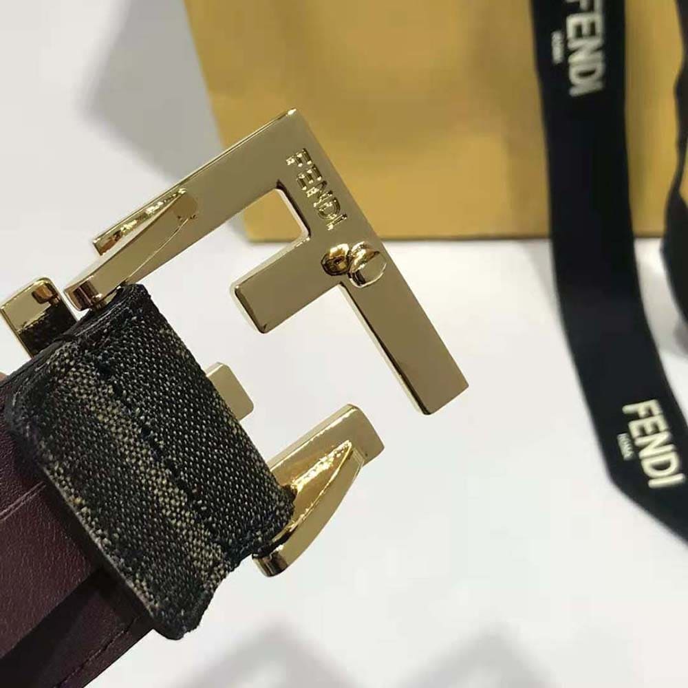 DÂY LƯNG Fendi Women Dove FF Jacquard Fabric Belt