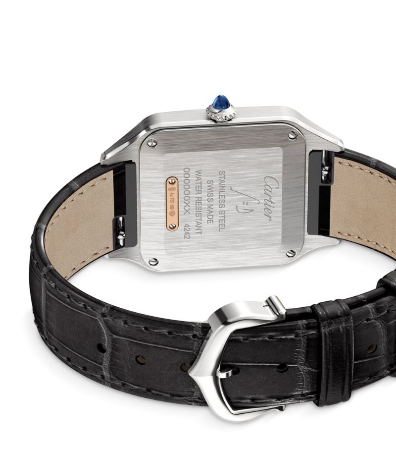 Đồng hồ CARTIER Steel and Rose Gold Santos-Dumont Watch 27.5mm mặt số màu trắng
