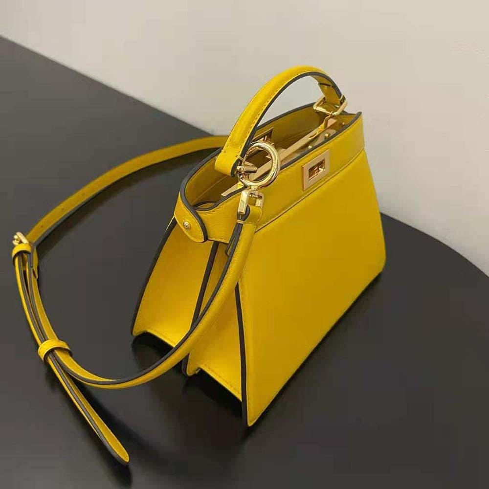 TÚI Fendi Women Peekaboo ISeeU Petite Yellow Padded Nappa Leather Bag