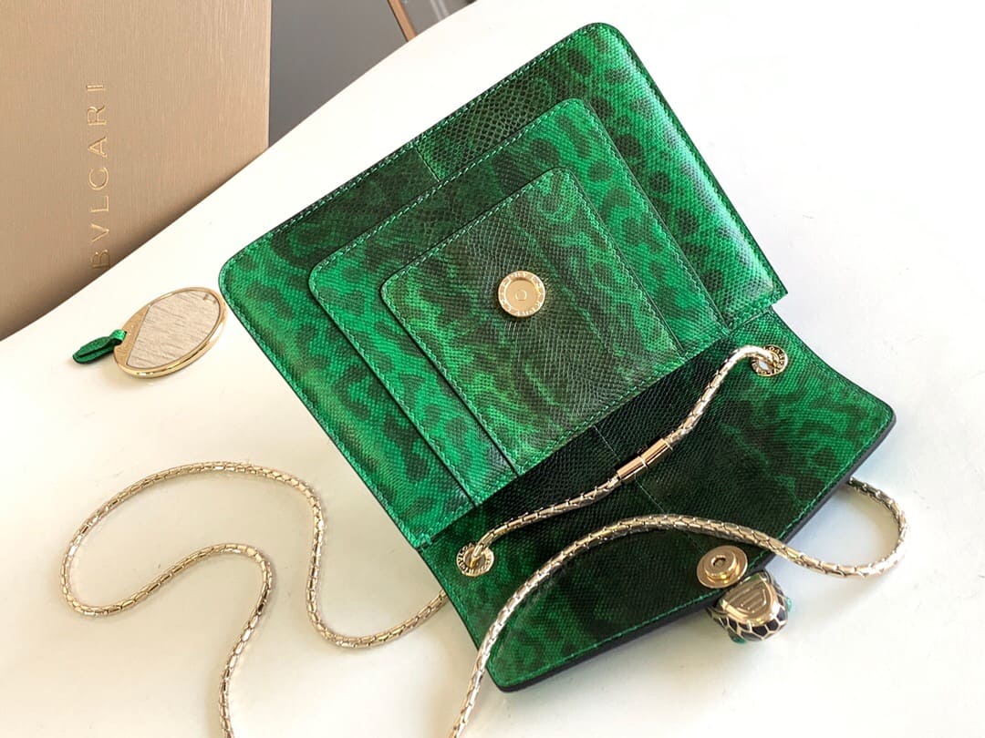 TÚI BVLGARI SERPENTI PYTHON SKIN DA TRĂN