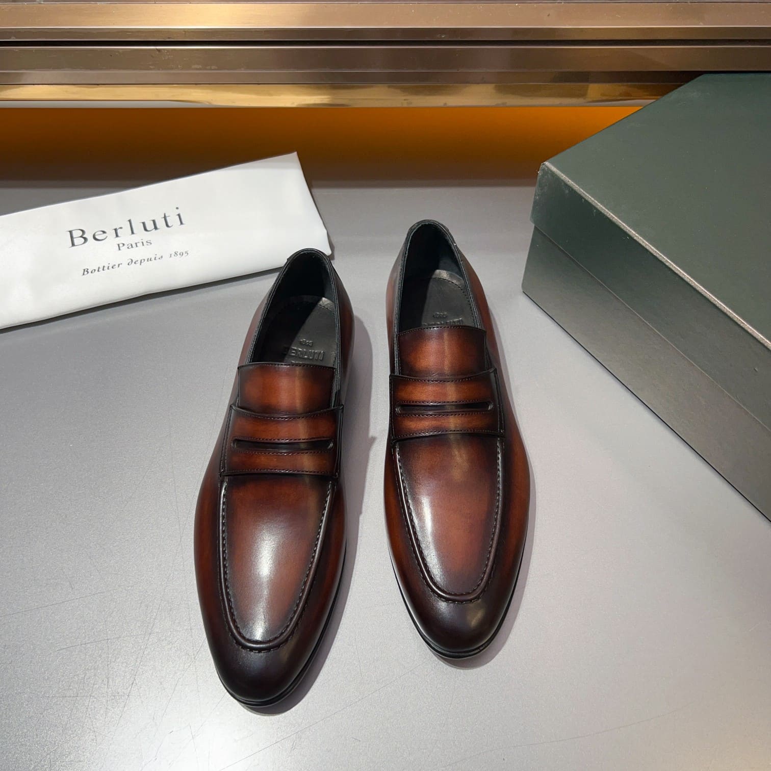 GIÀY BERLUTI LOAFER BROWN HANDMADE TOP QUALITY SHOES AAA