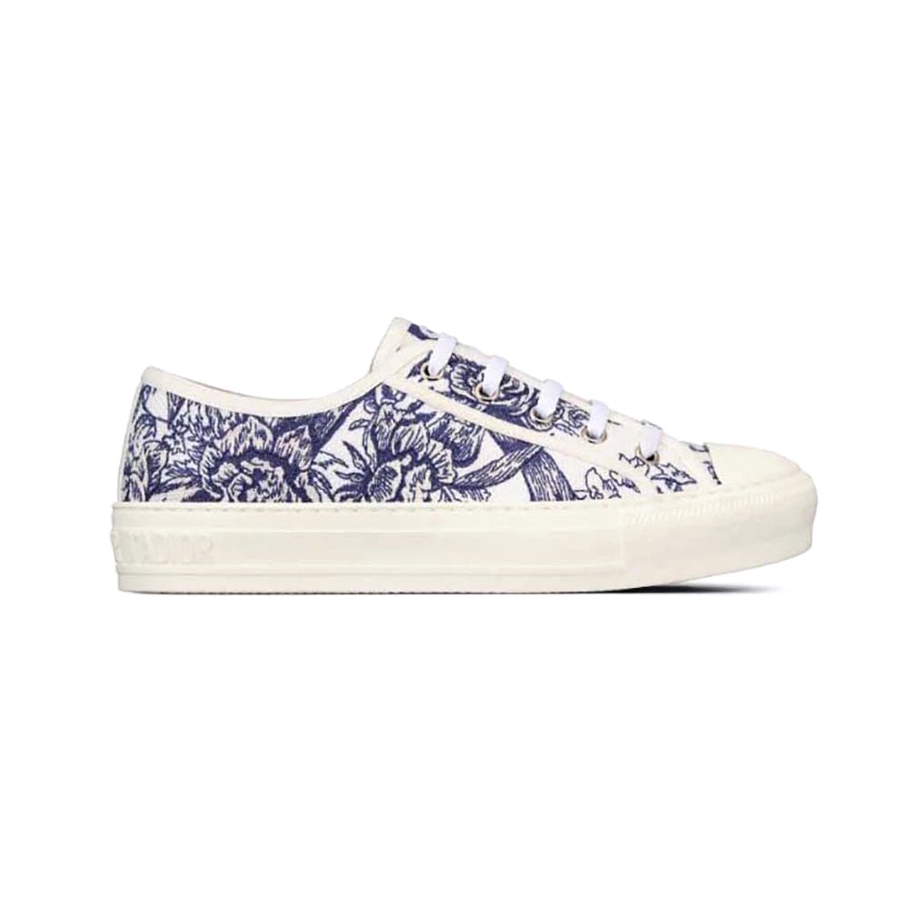 GIÀY Dior Women Walk’N’Dior Sneaker White and Blue Dior Jardin D’Hiver Embroidered Cotton