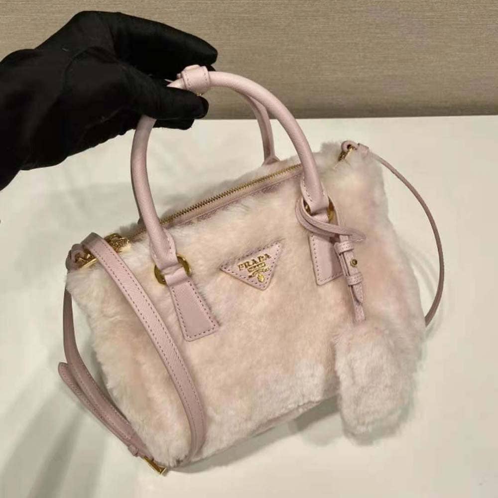 TÚI Prada Women Prada Galleria Shearling Mini-Bag-Pink