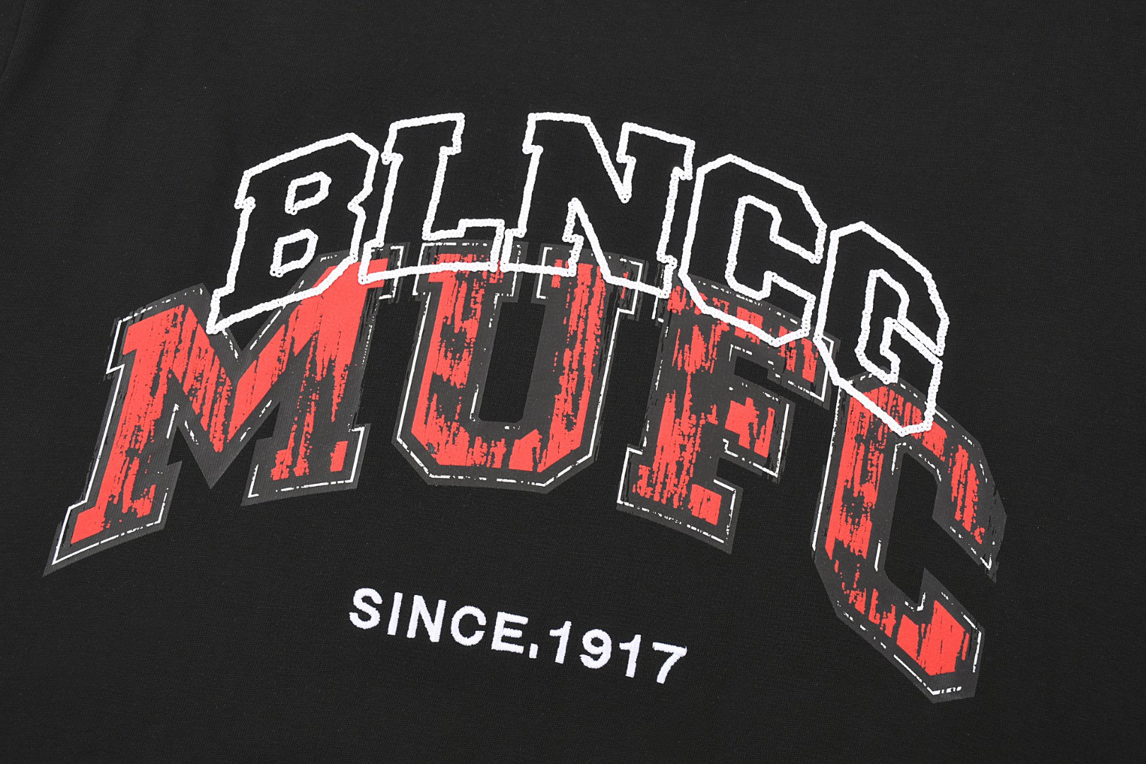 ÁO BALENCIAGA MU FC print cotton jersey T-shirt