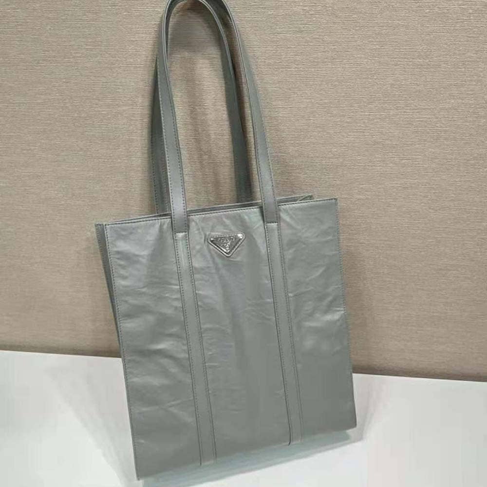 TÚI Prada Women Small Antique Nappa Leather Tote-Gray