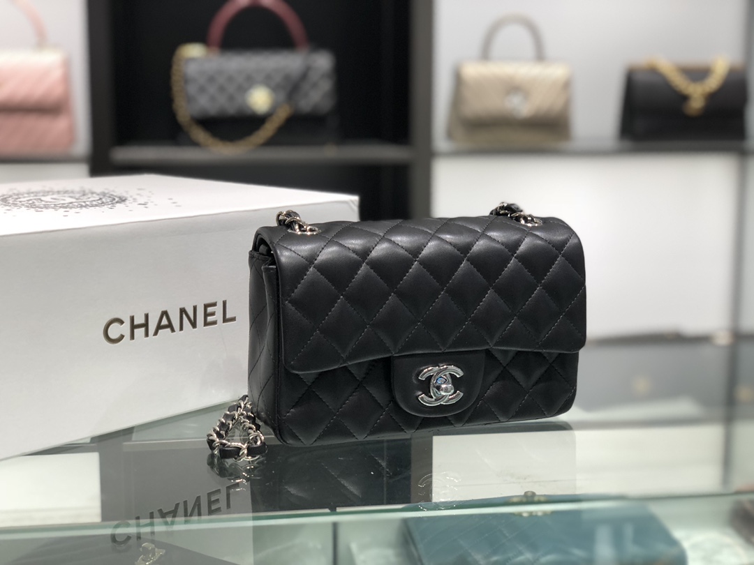 TÚI CHANEL CF LAMBSKIN BLACK DA HAAS 20 SILVER