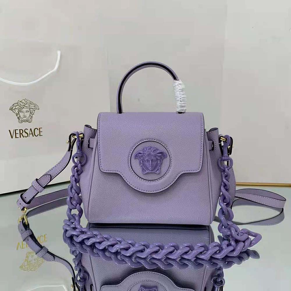 TÚI Versace Women La Medusa Small Handbag Crafted From Premium Leather-Purple