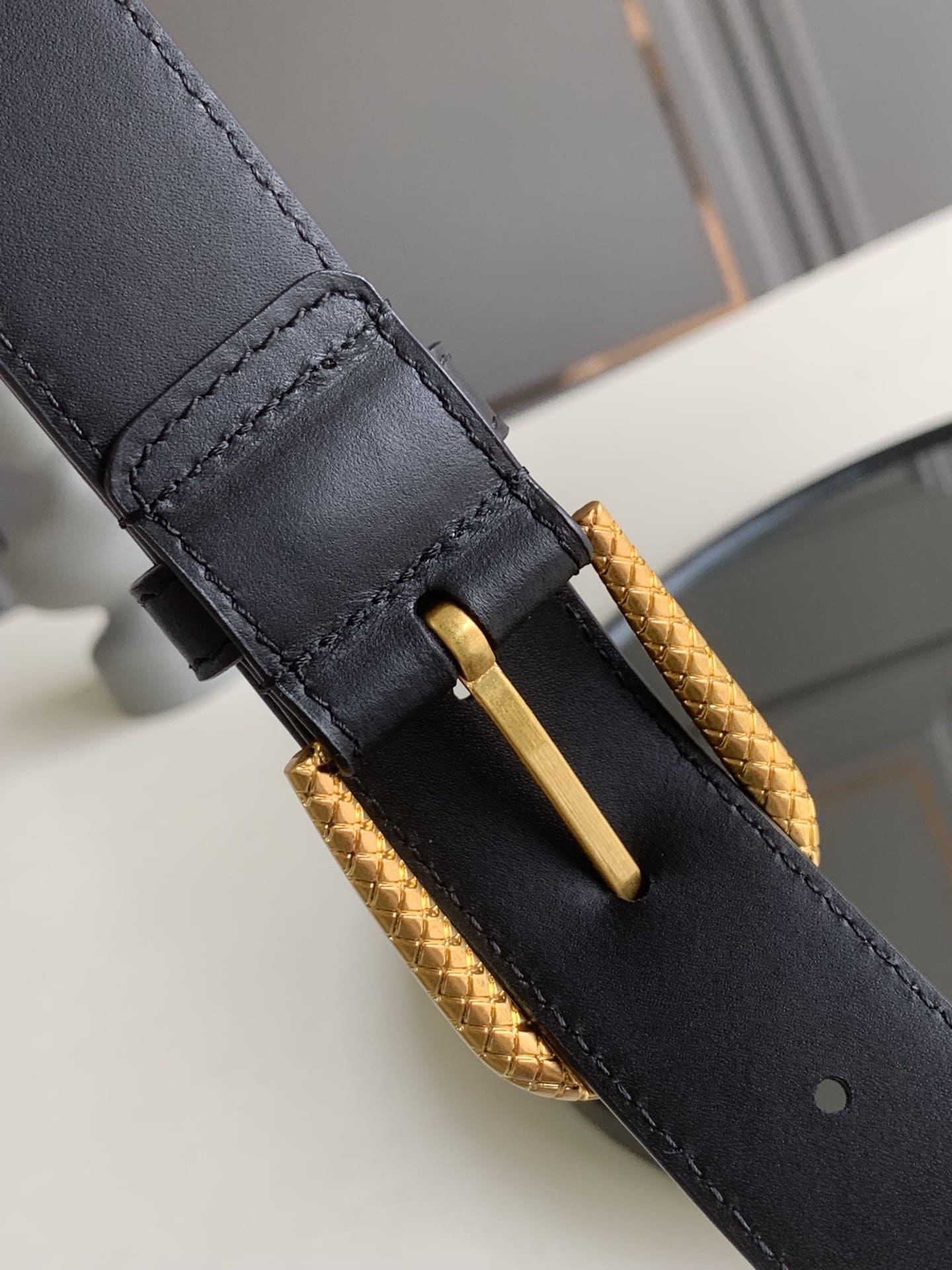 DÂY LƯNG BOTTGA VENETA INTRECCIATO LEATHER Khóa vàng
