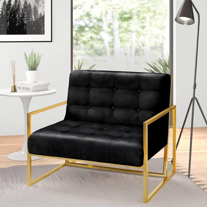 SOFA RELAX ĐƠN NỈ KHUNG SUS304 MẠ VÀNG PVD ALLI Armchair