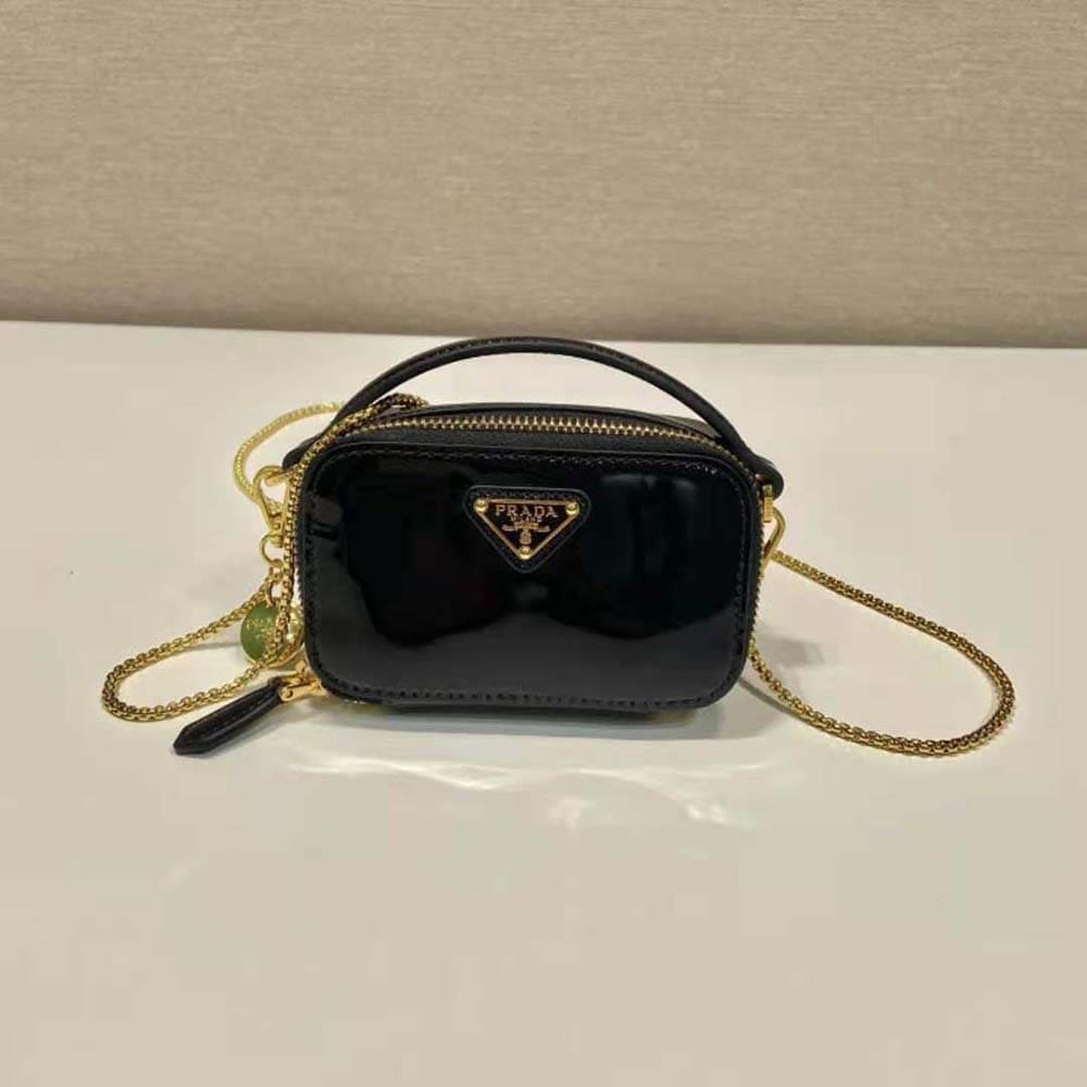 TÚI PRADA Patent Leather Mini-pouch-Black
