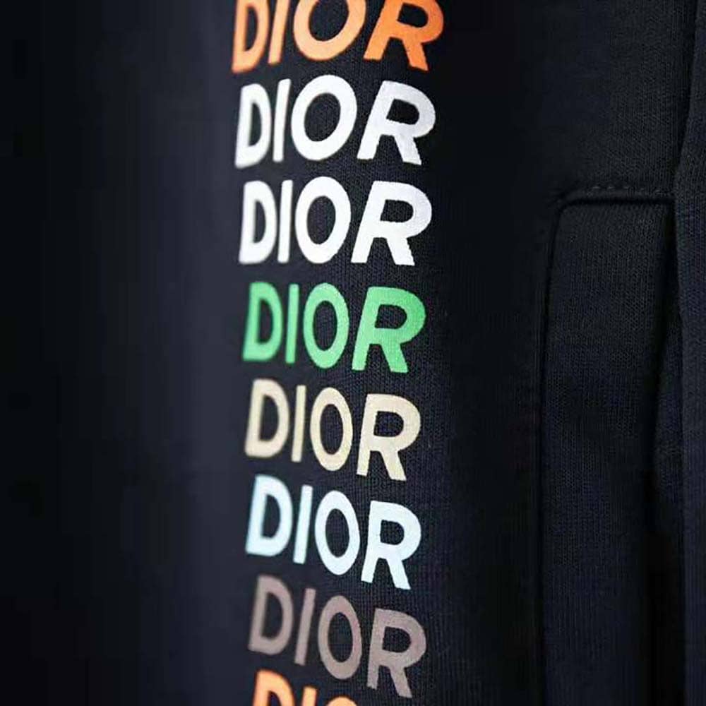 ÁO Dior Men Relaxed-fit Hooded Sweatshirt Black Cotton Fleece Unisex