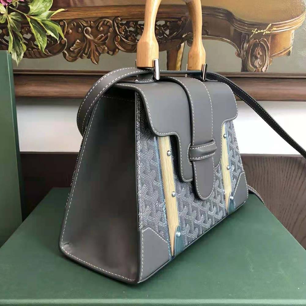 TÚI Goyard Women Sac Saïgon PM in Toile Goyardine & Clamecy Calfskin-Gray