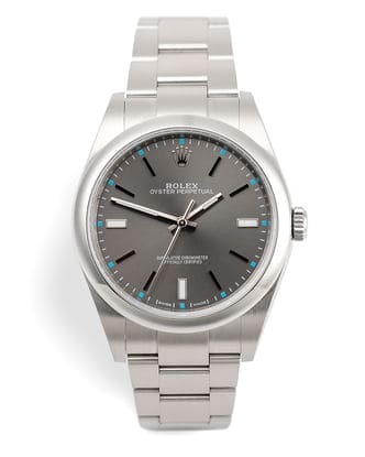 Đồng hồ Rolex Oyster Perpetual gray dial mặt số màu xám