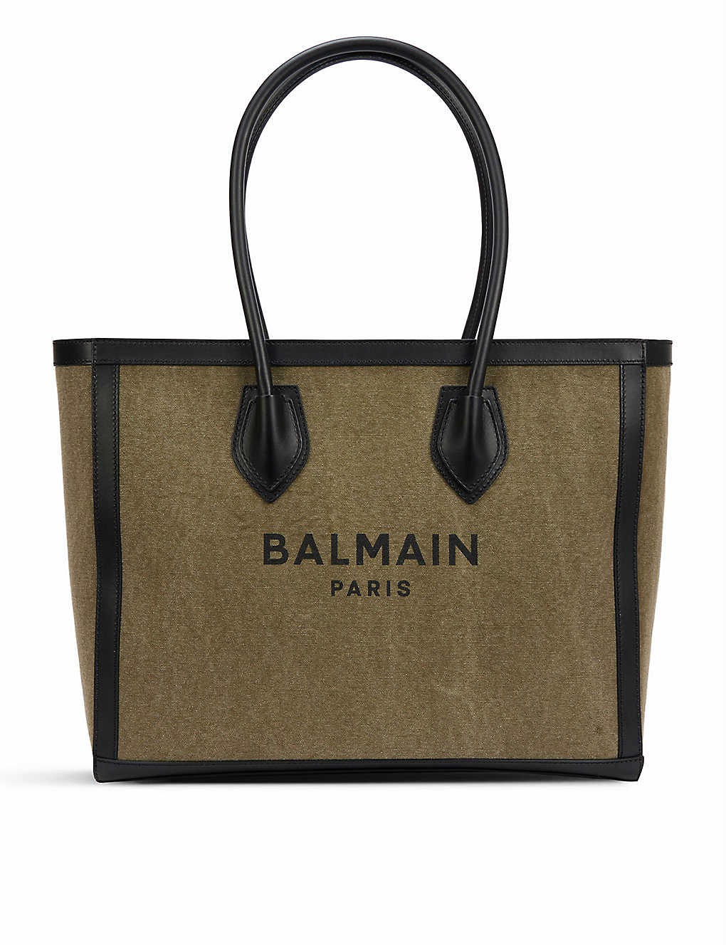 TÚI BALMAIN Shopping large cotton and linen-blend tote bag