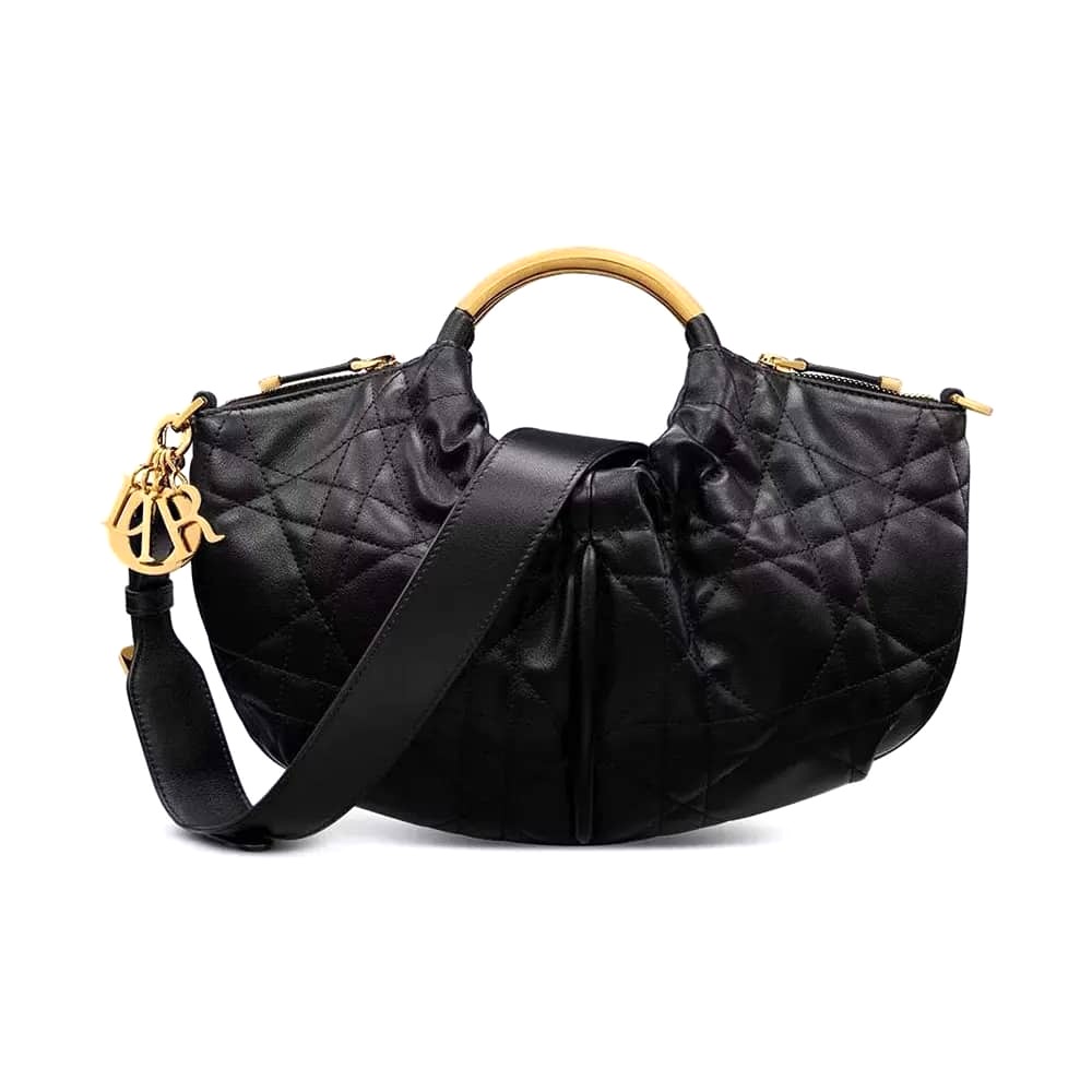 TÚI Dior Walk in Dior Purse màu đen Macrocannage Calfskin