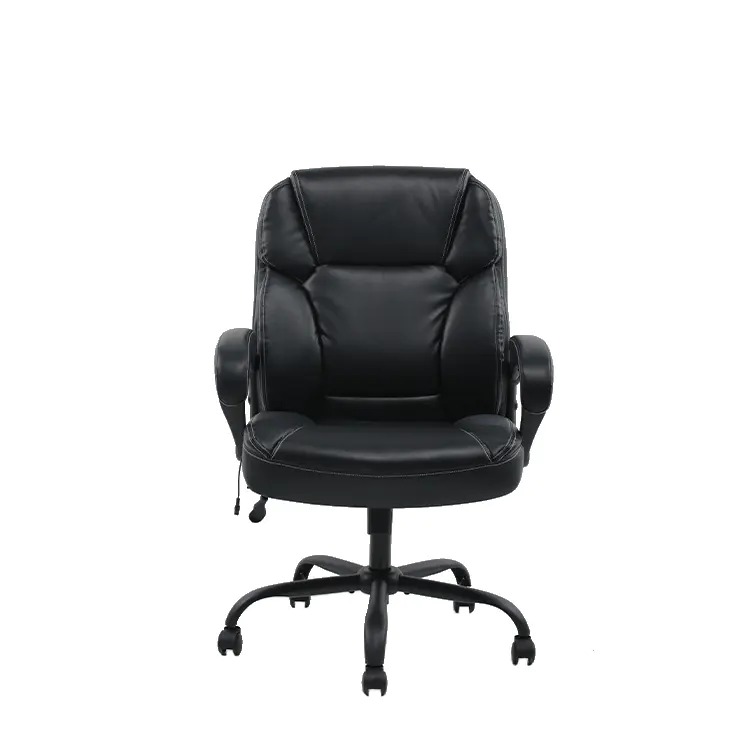 GHẾ VĂN PHÒNG LƯNG NGẮN DA ĐEN EQ5057