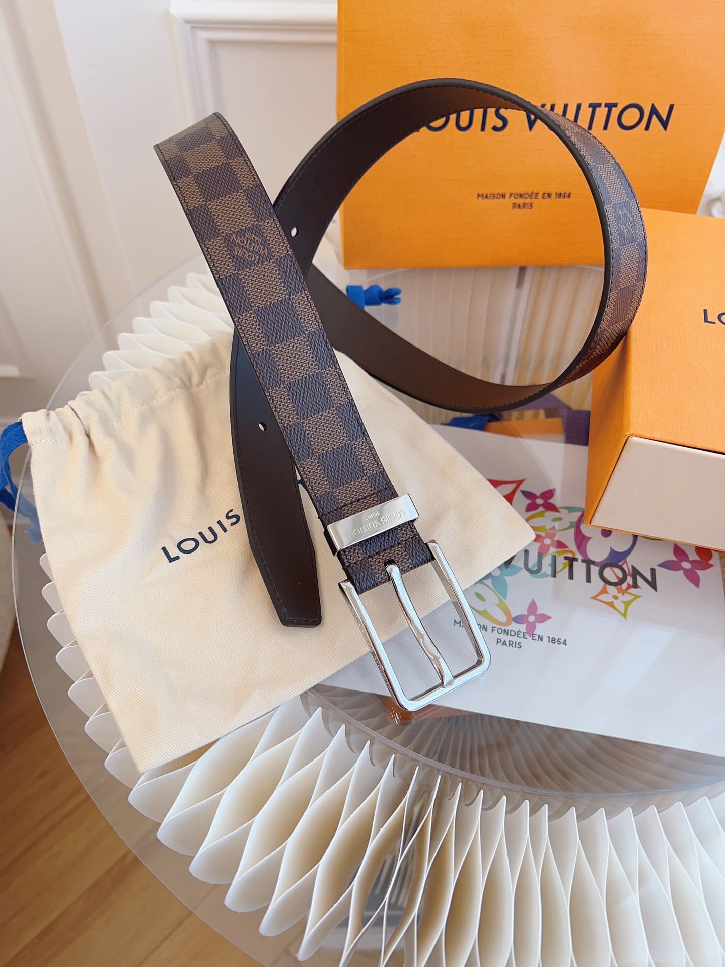 DÂY LƯNG LOUIS VUITTON BROWN MONOGRAM LEATHER Khóa bạc