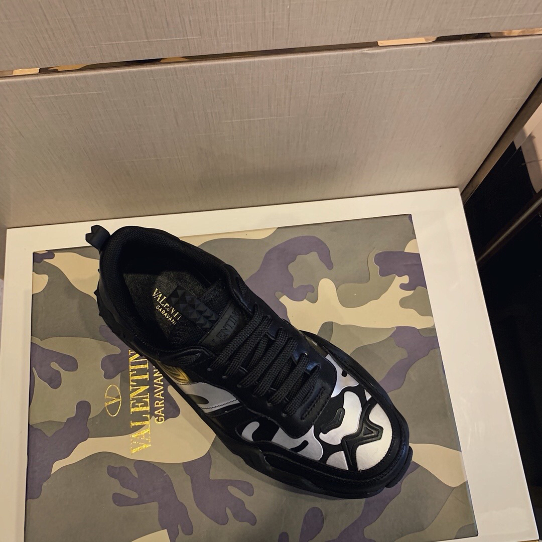 GIÀY VALENTINO CAMOULFLAGE LEATHER SNEAKER SHOES AAA