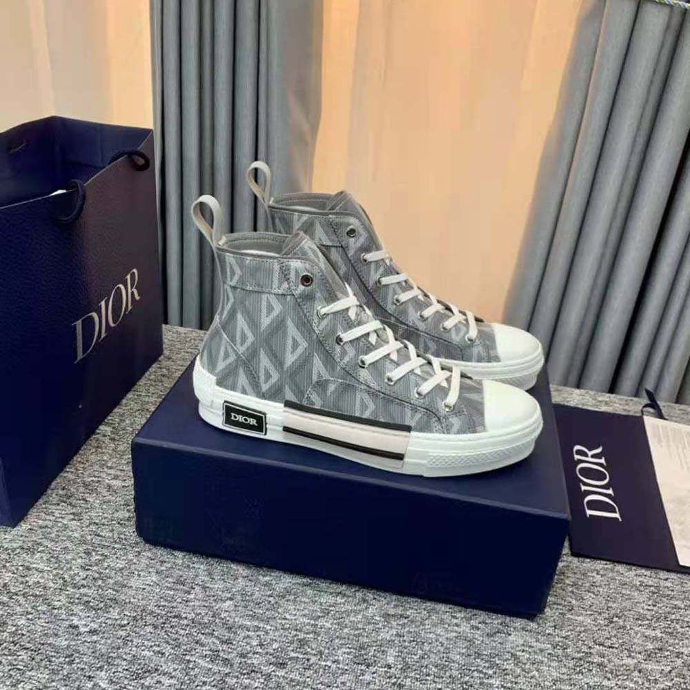 GIÀY DIOR Unisex B23 High-Top Sneaker Dior Gray CD Diamond Canvas