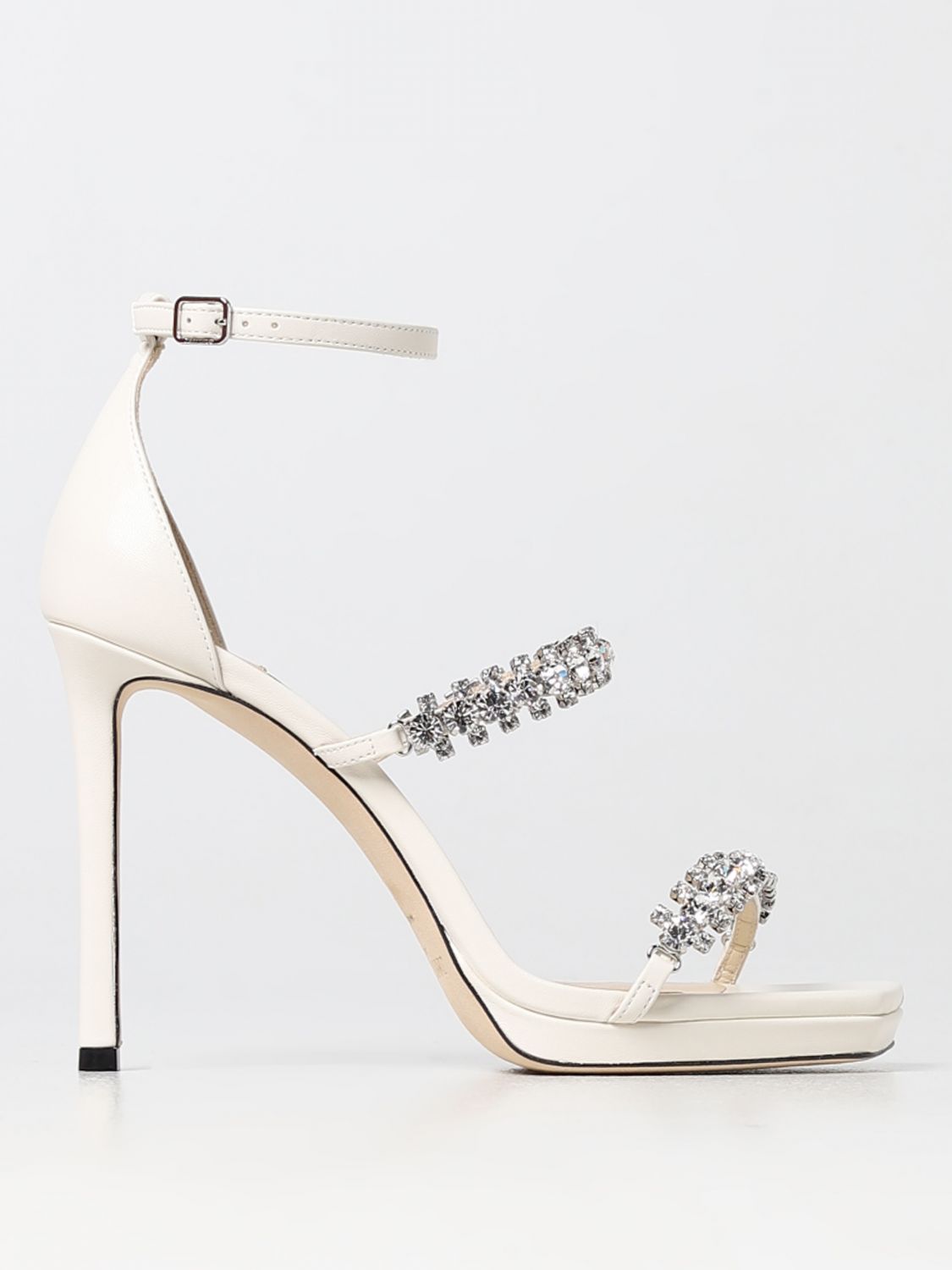 GIÀY JIMMY CHOO White heeled sandals shoes